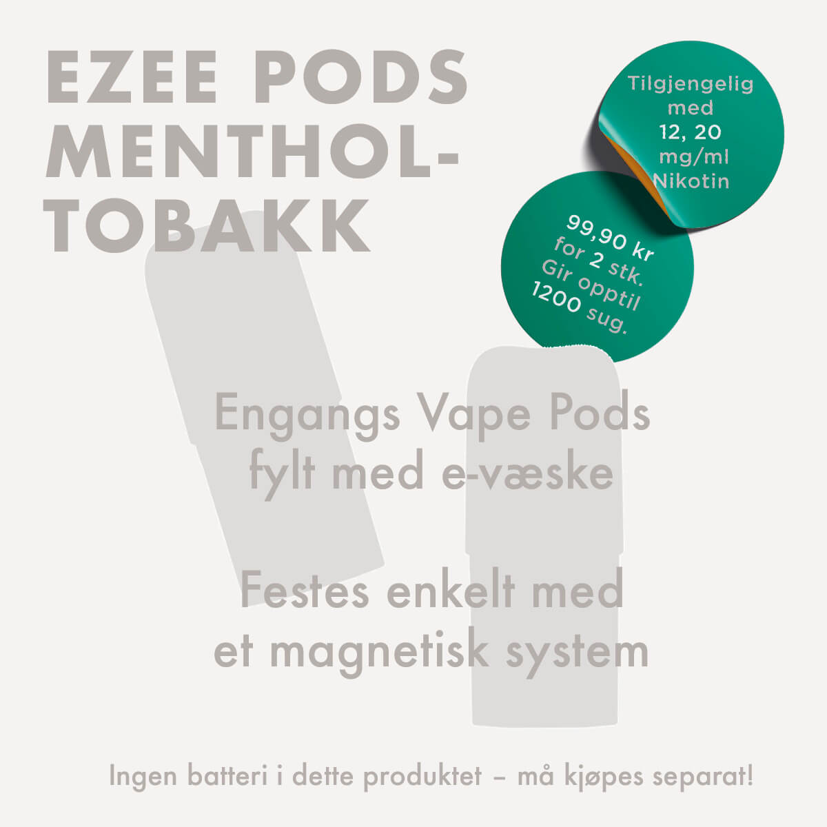 Ezee Pod+ Mentol Pods - nikotin uten